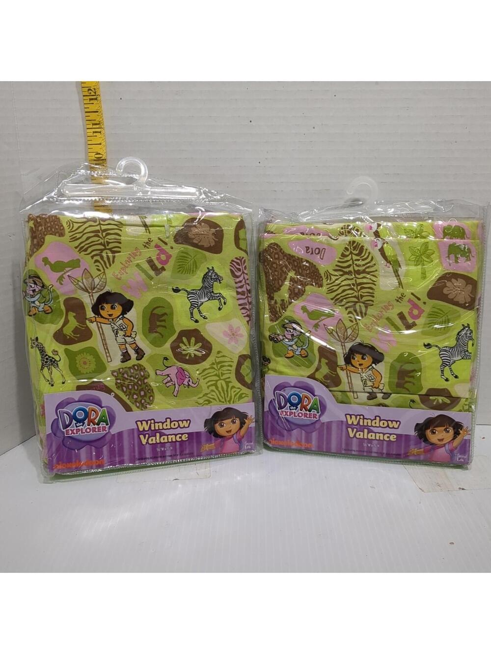 Lot of (2) Dora the Explorer Window Curtains Valances Tab Top 56x15 NIP